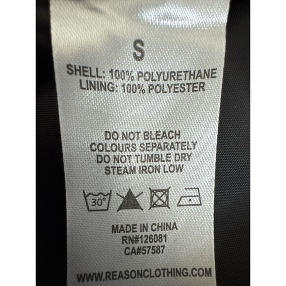 Reason Graffiti Print Moto Jacket Men’s Small Vegan Leather Streetwear Statement - Picture 13 of 14